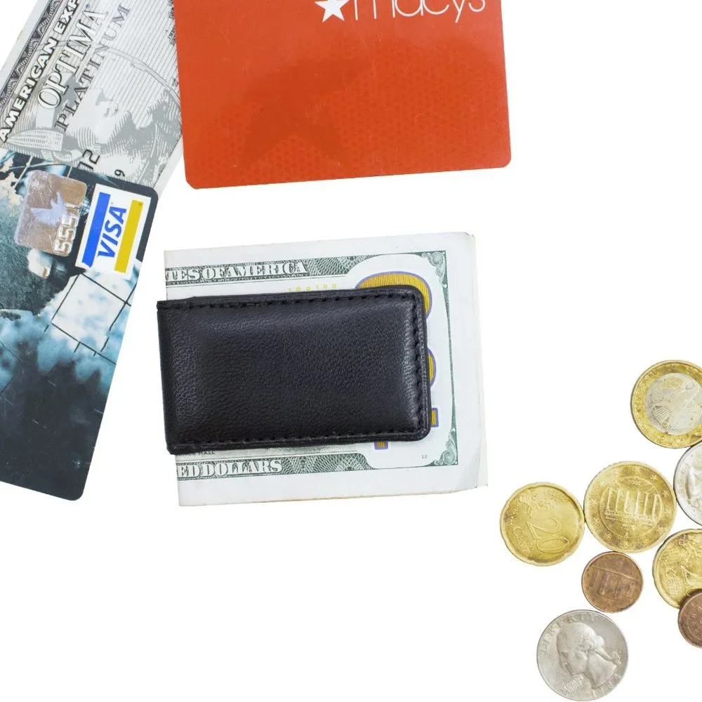 Leather Magnetic Money Clip, Handmade Money Clip, Super Strong Magnet Money Clip